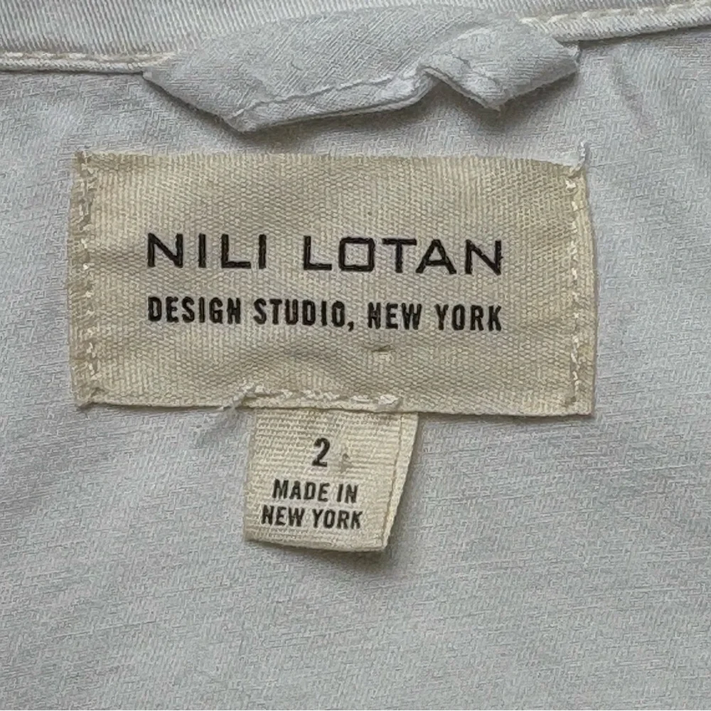 NILI LOTAN Cropped Cotton Ira Jacket Size 2 PFD Condensed 3/4 Sleeve Eggshell - Picture 11 of 13